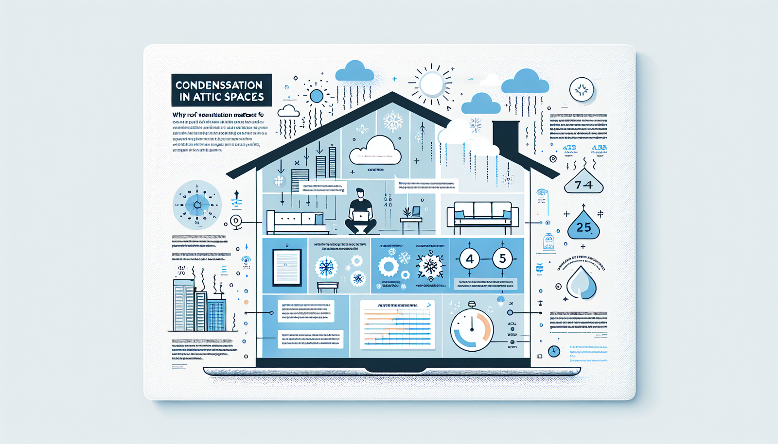condensation in attic spaces roof ventilation infographic