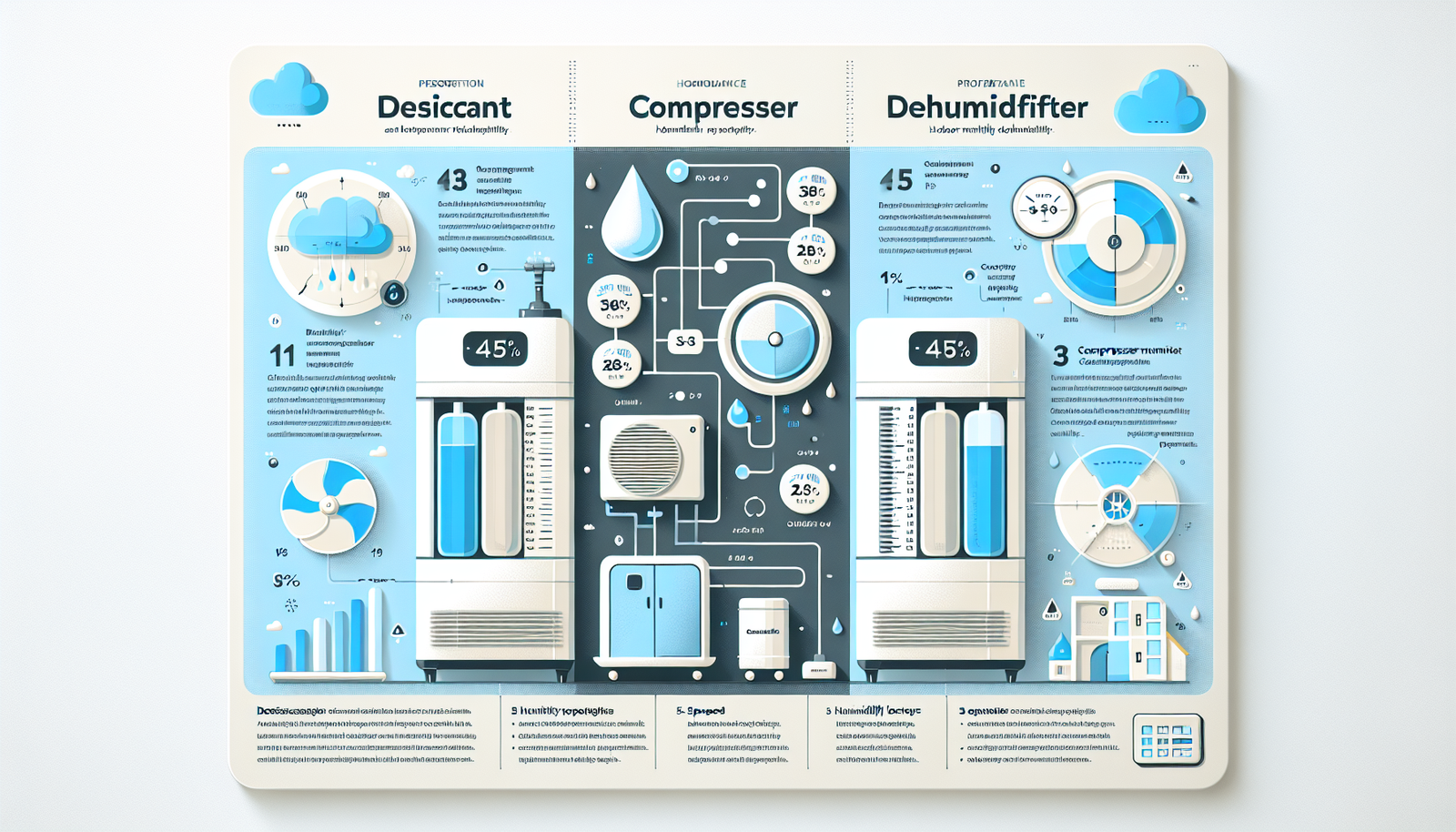 desiccant vs compressor dehumidifier infographic