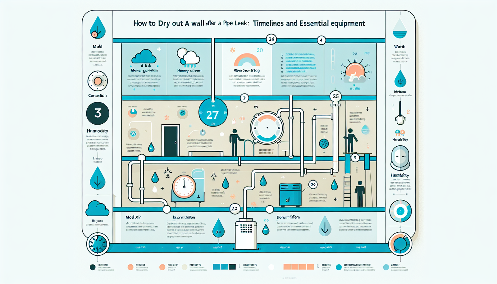 dry out a wall after a pipe leak infographic