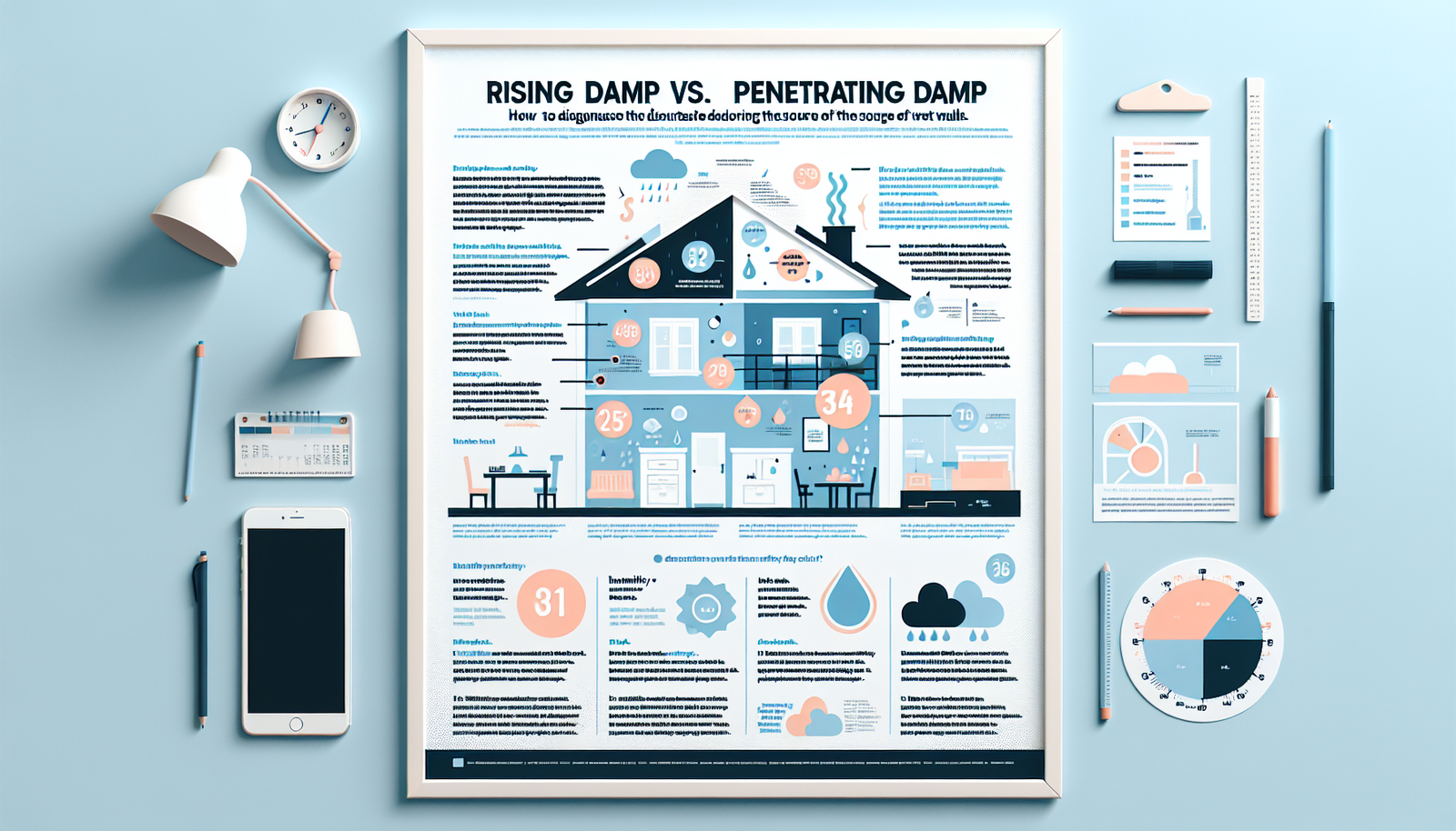 rising damp vs penetrating damp infographic