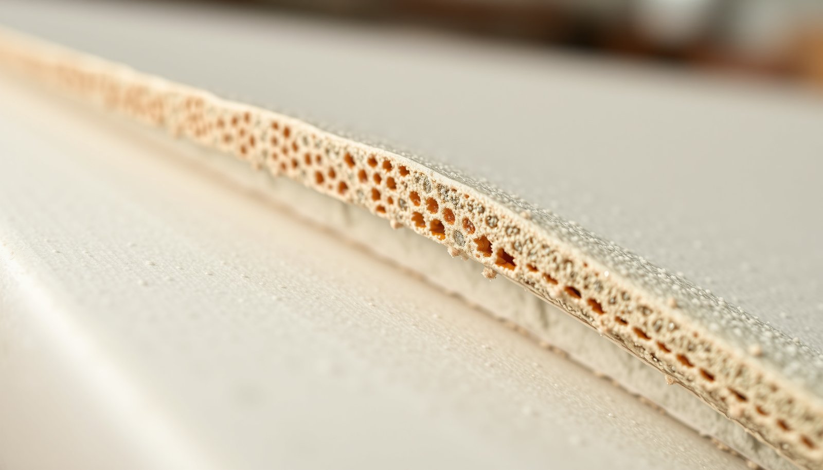 mold-resistant drywall and insulation close-up view