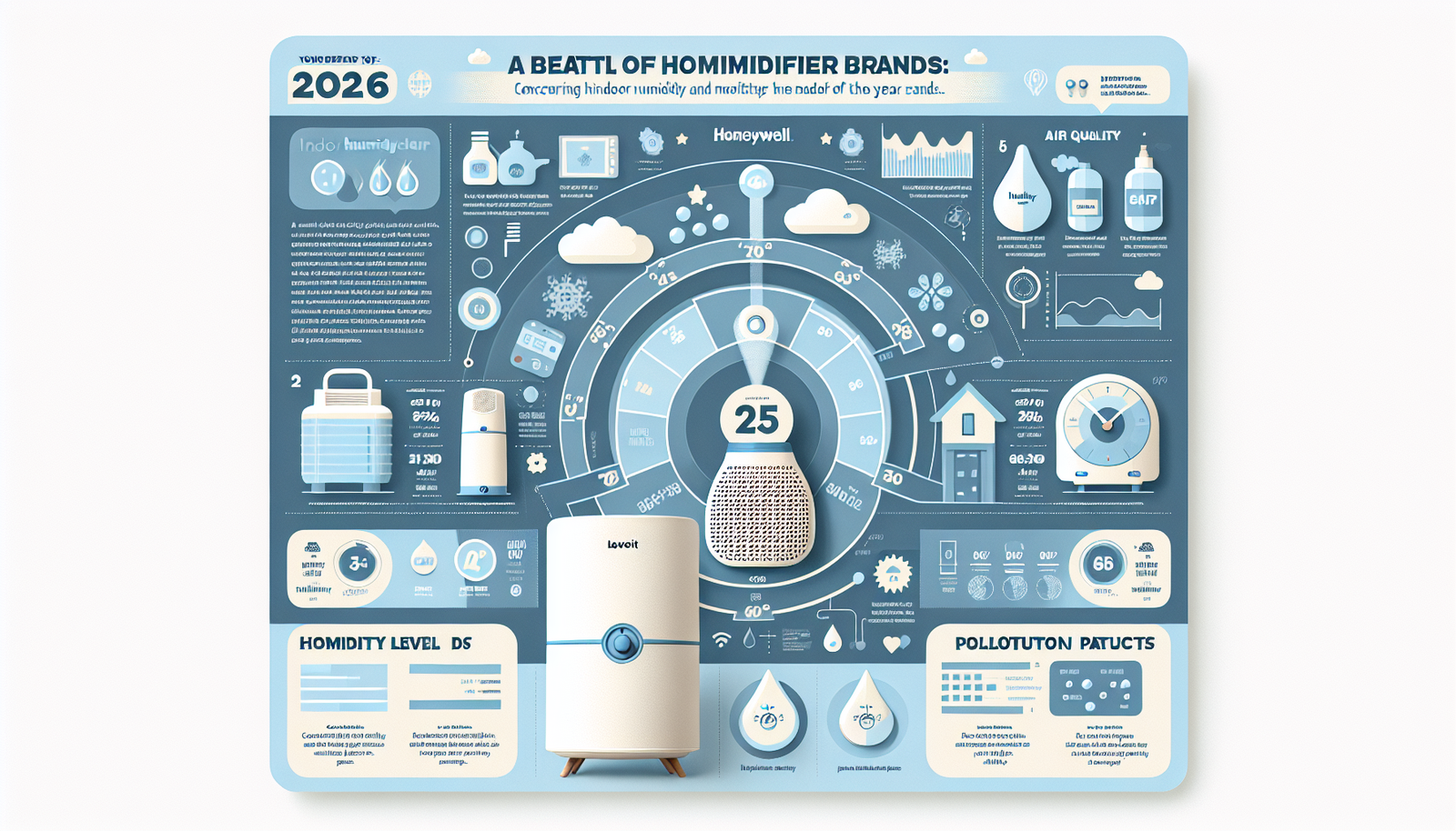 Levoit vs Honeywell vs Vicks humidifier infographic