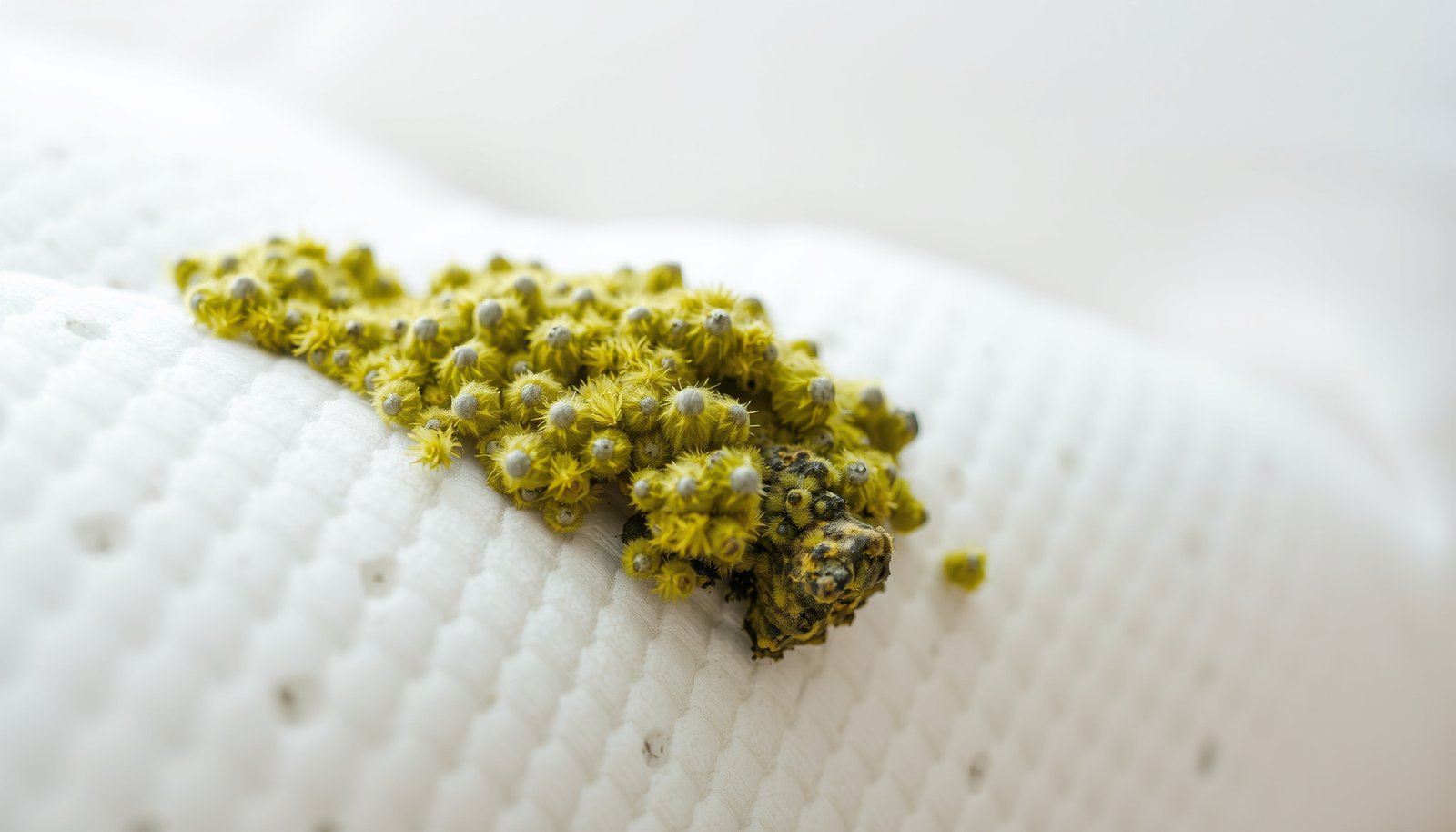 mold on mattress close-up view