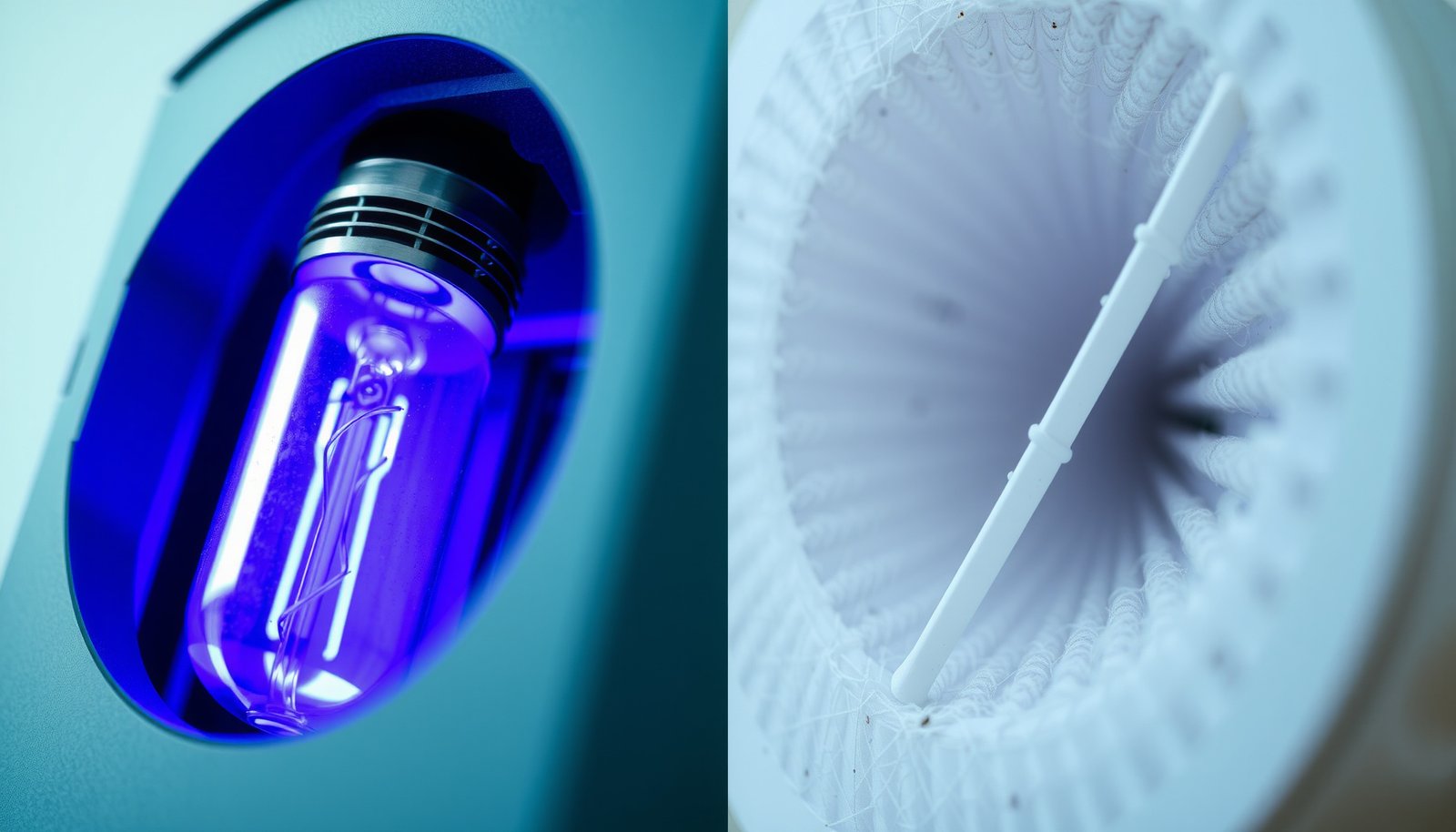 UV air purifiers vs HEPA for mold spores close-up view