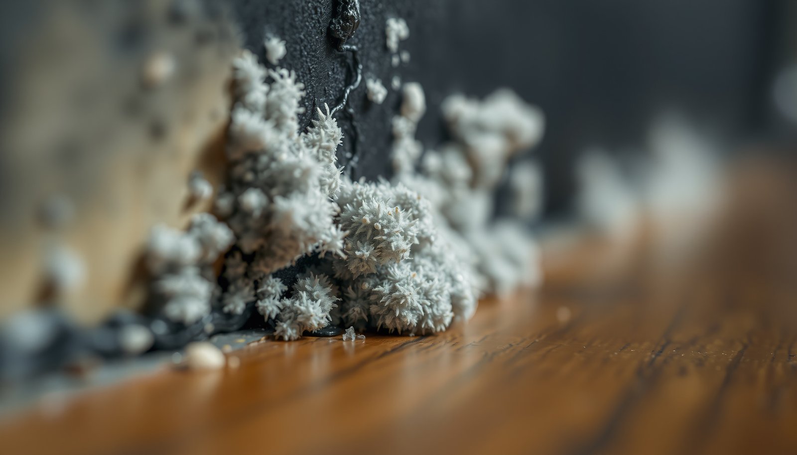 musty smell in house in the morning close-up view
