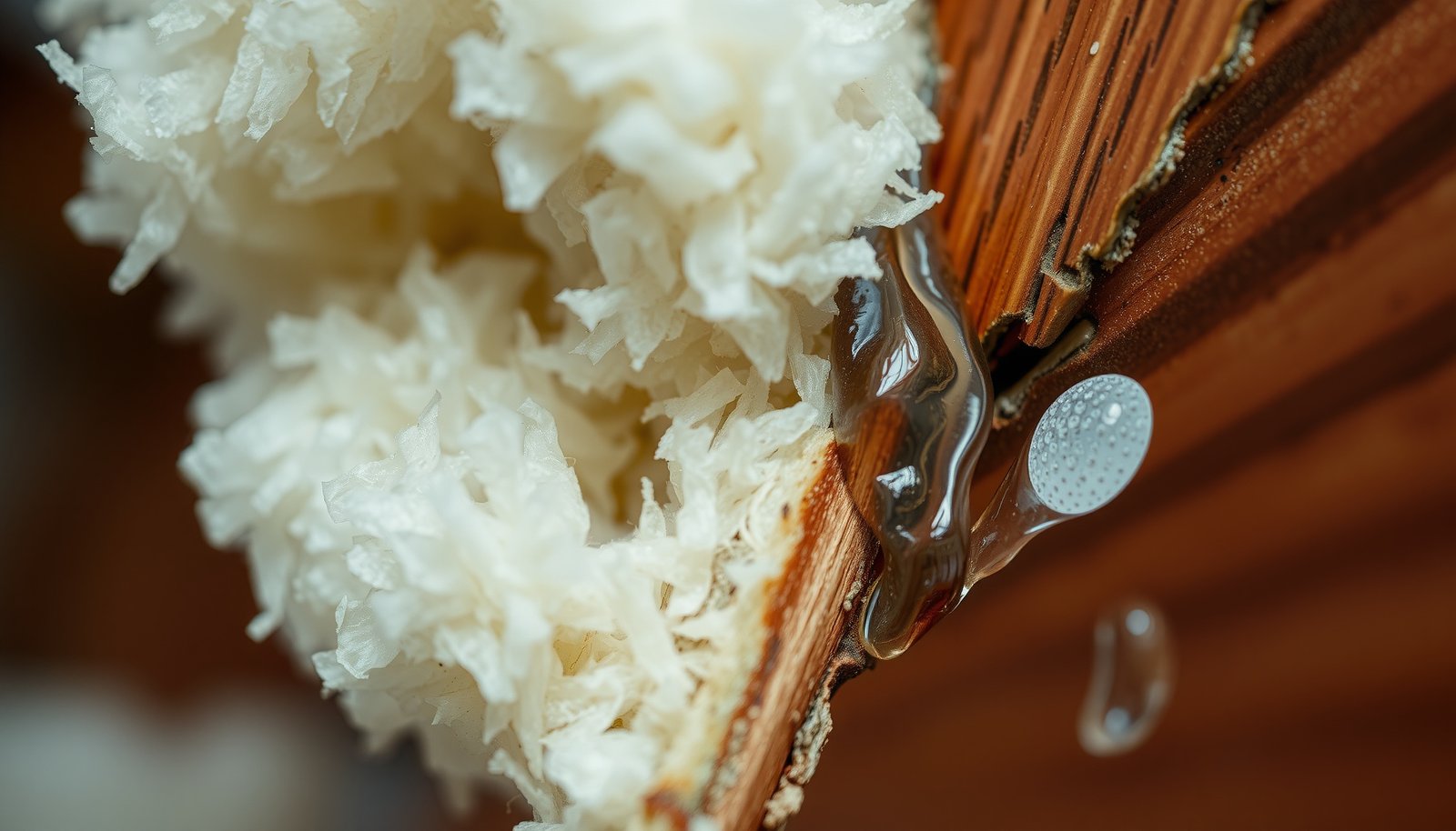 attic insulation humidity moisture problems close-up view