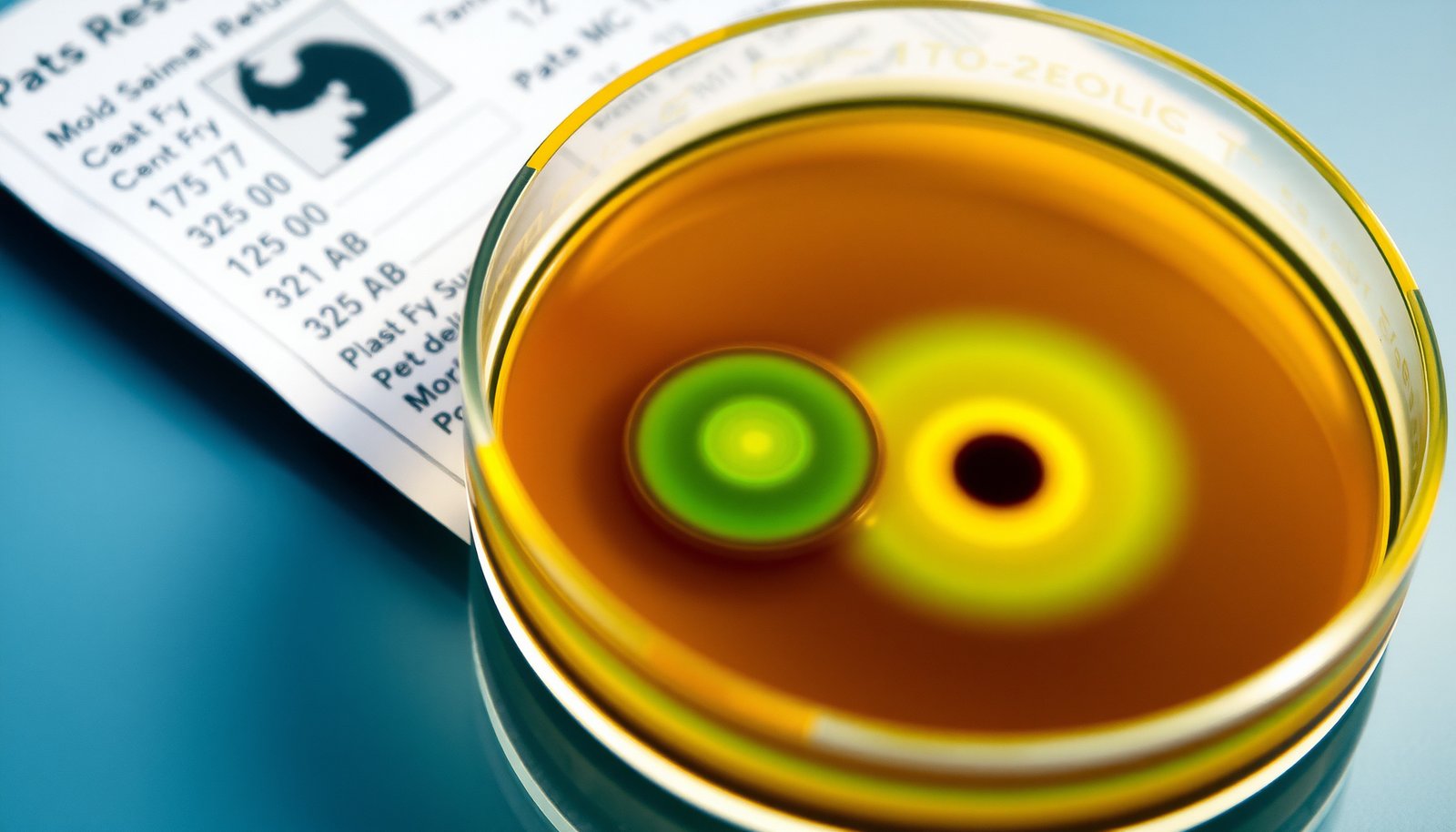 mold test kits with lab results close-up view