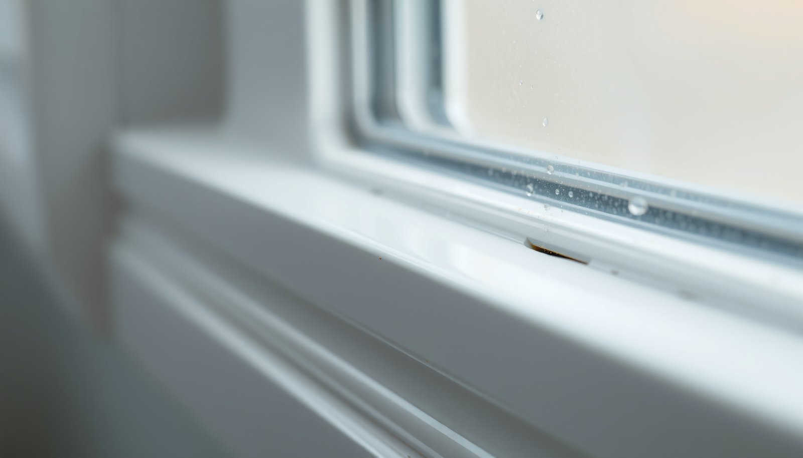 caulk windows from the inside close-up view