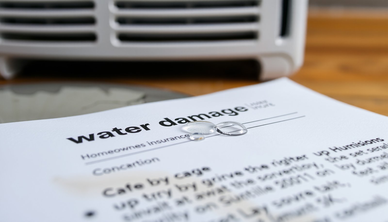 homeowners insurance dehumidifier humidifier damage close-up view