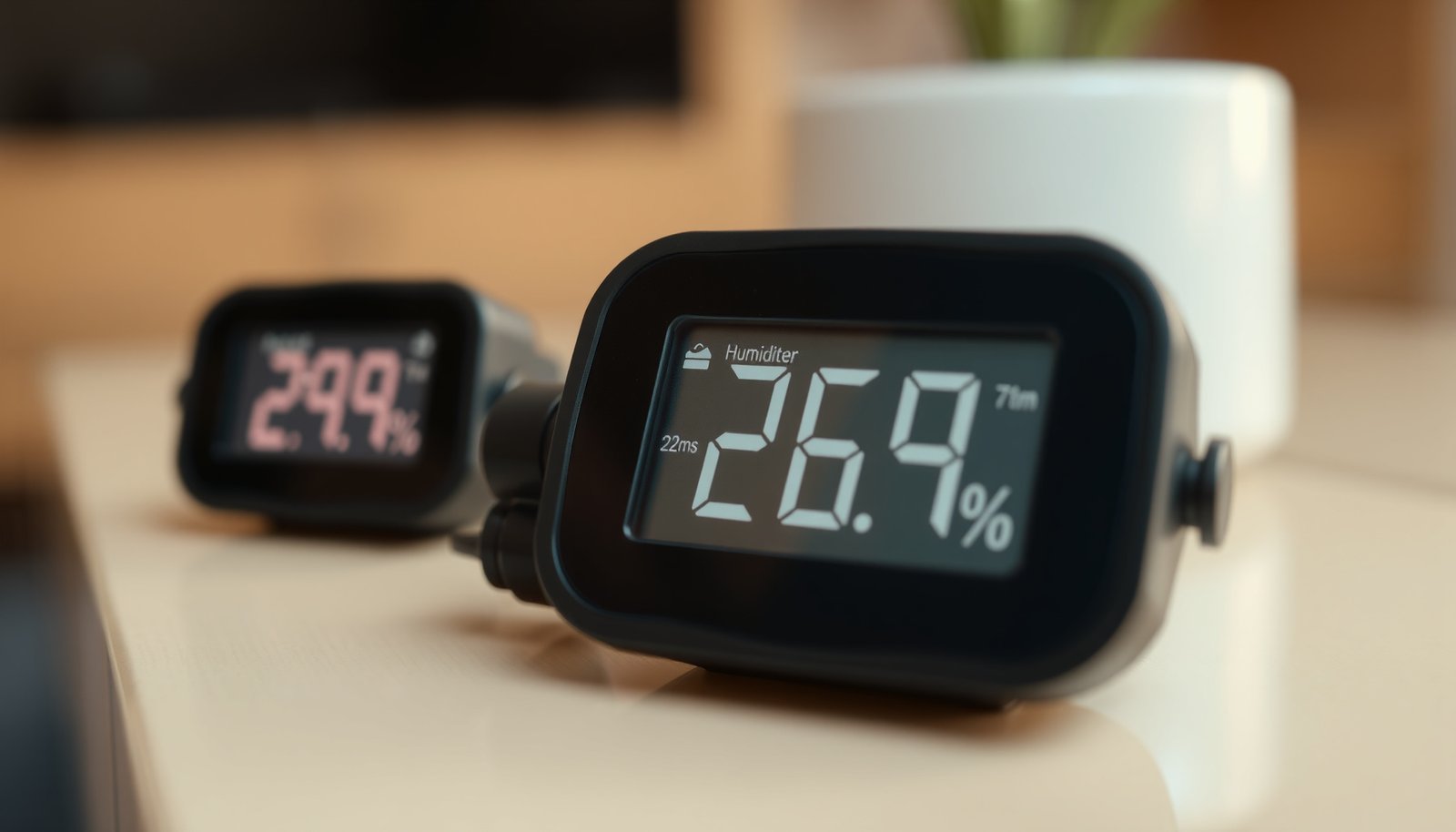 hygrometer reading different in every room close-up view