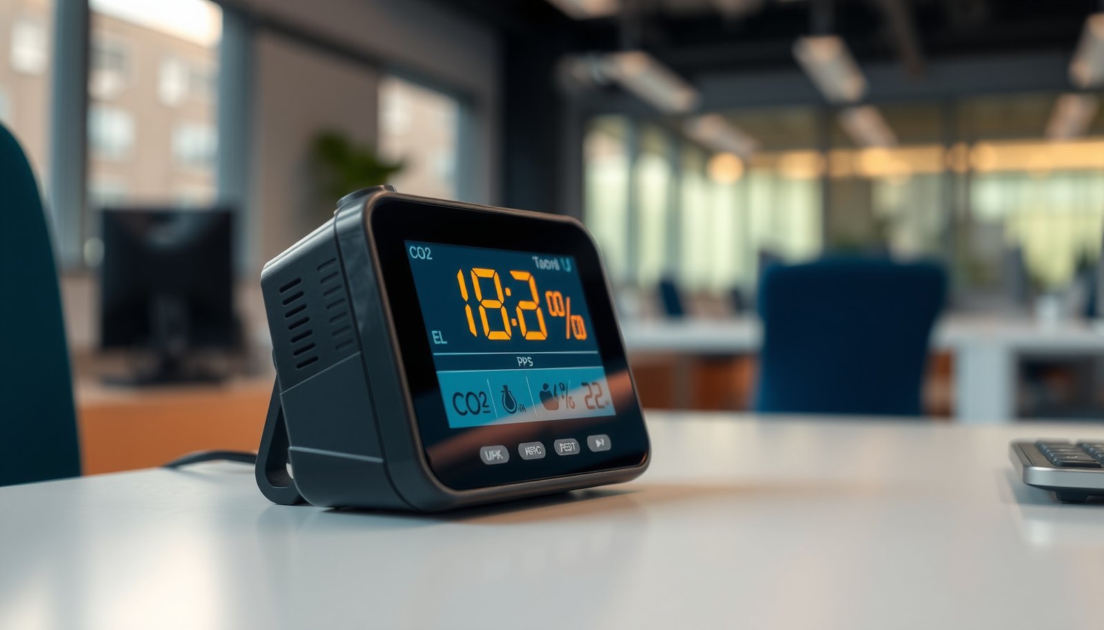 indoor air quality open-plan offices close-up view