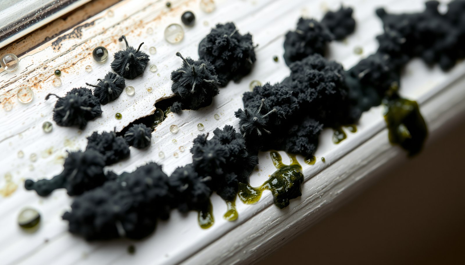 mold on windowsill close-up view