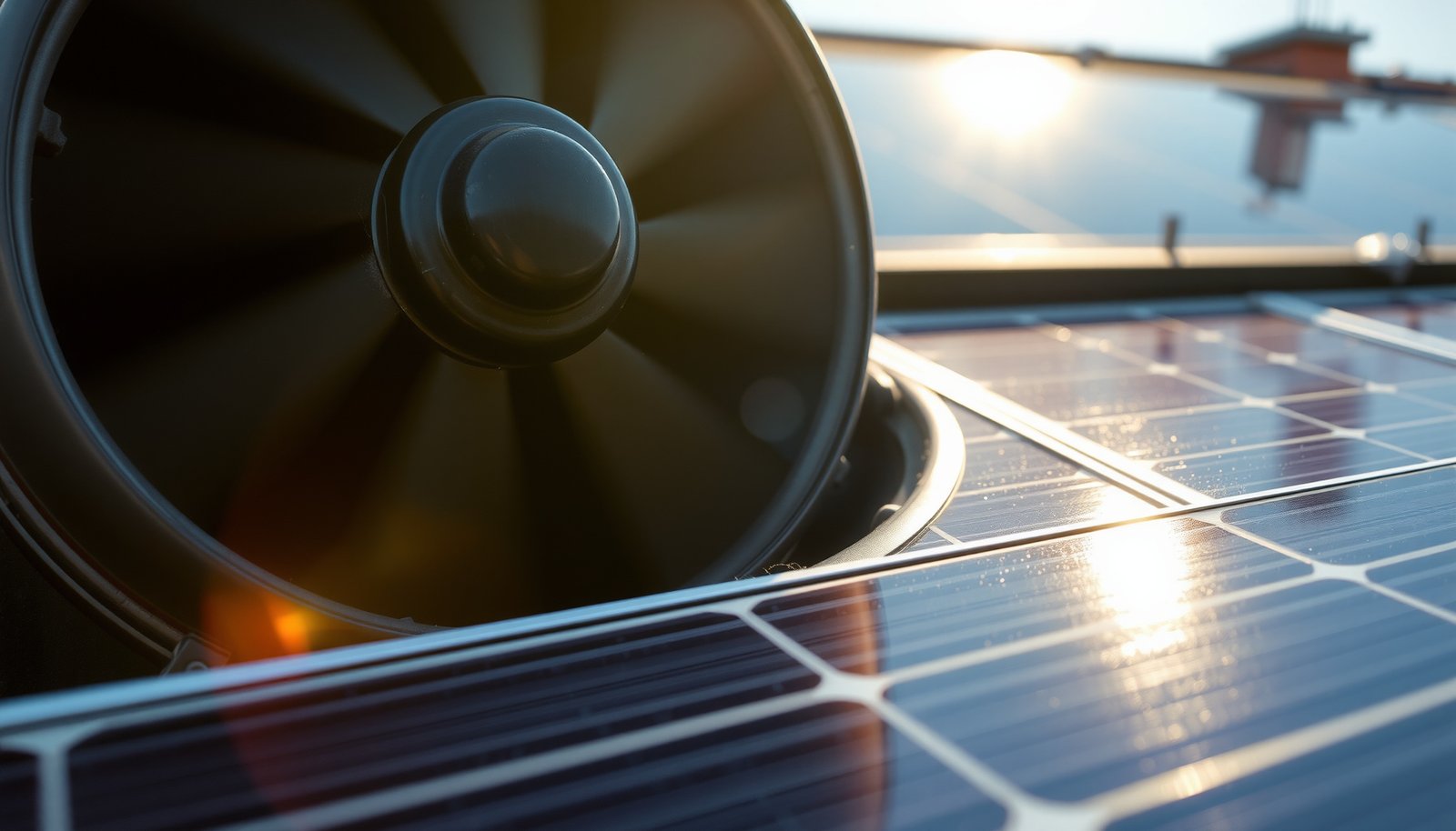 solar attic fans humidity and heat close-up view