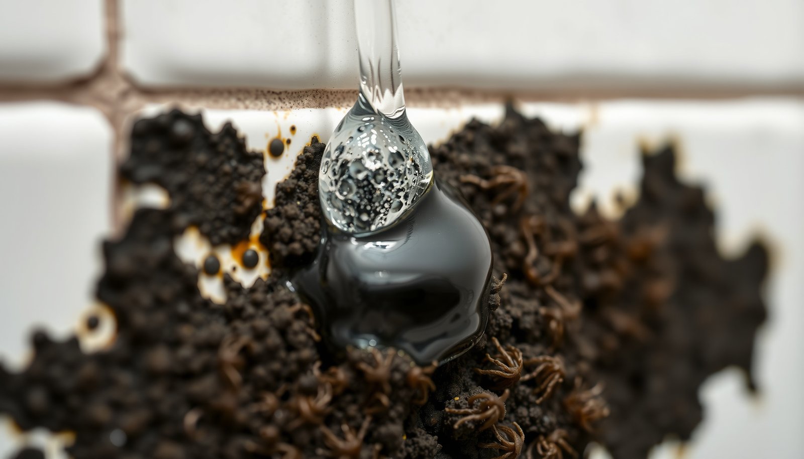 what kills black mold instantly close-up view