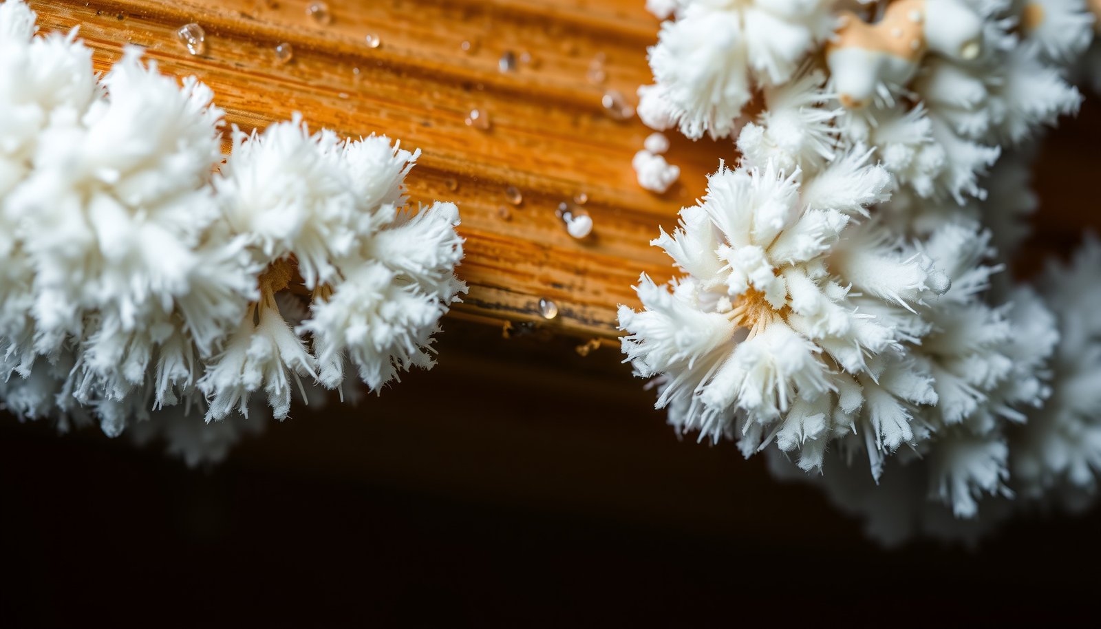 white mold vs black mold close-up view