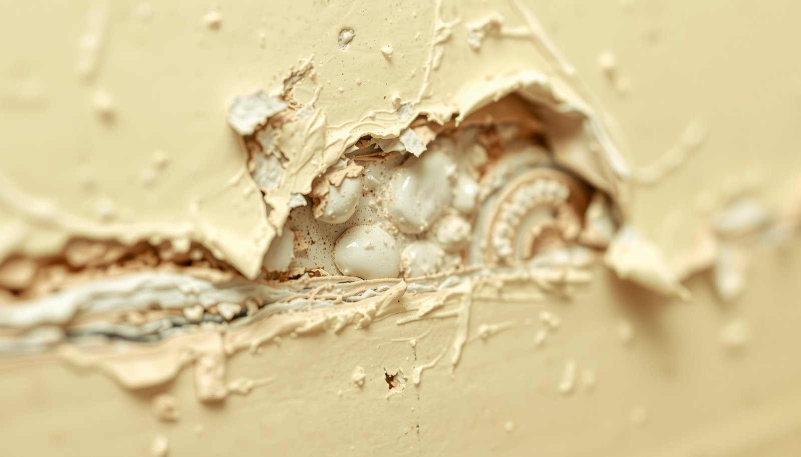 bathroom paint peeling despite ventilation close-up view