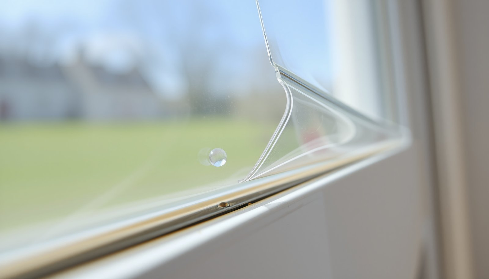 window insulation film close-up view