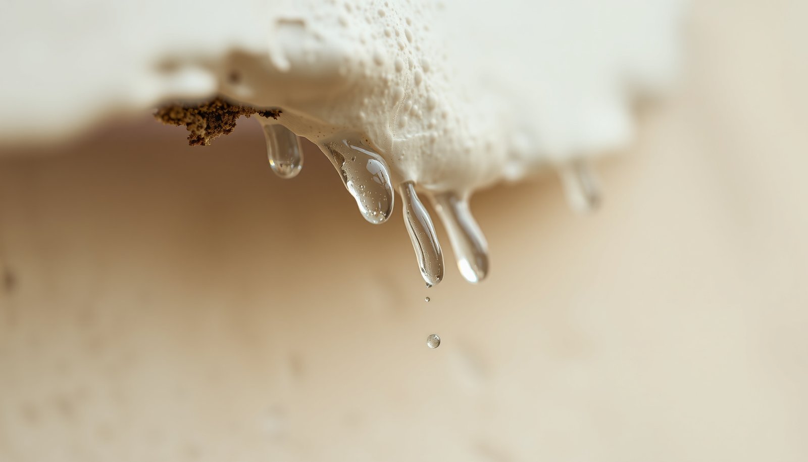 condensation on inside of exterior walls close-up view
