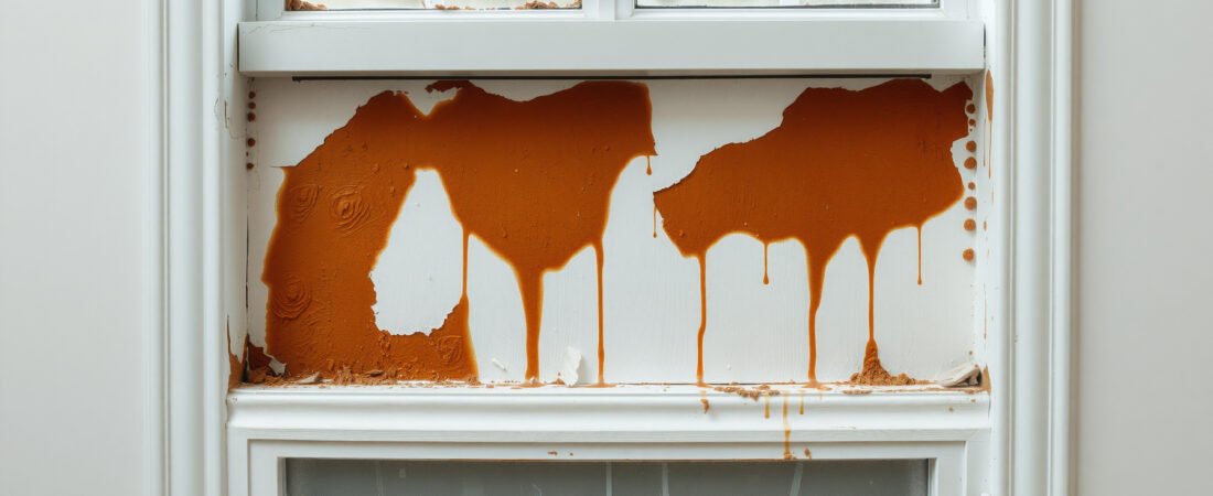 Drywall Damage Under Window From Years of Condensation Drips