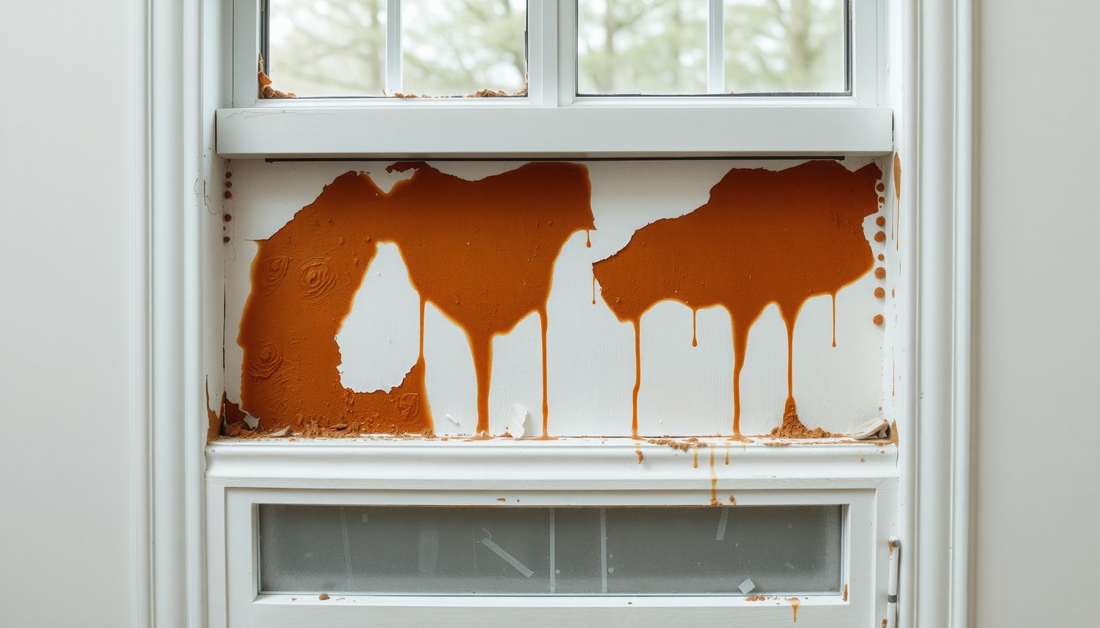 Drywall Damage Under Window From Years of Condensation Drips