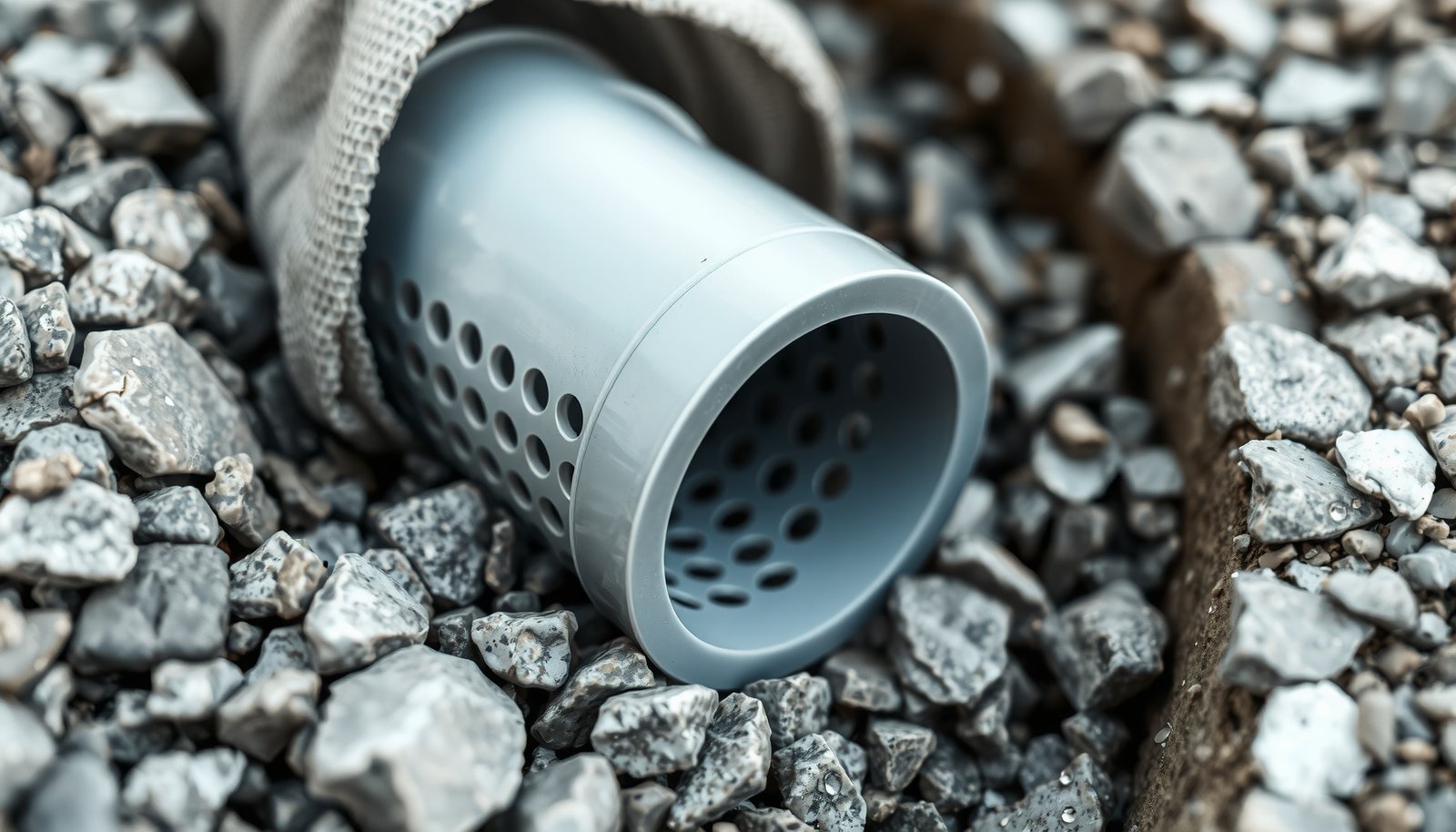 french drain cost close-up view