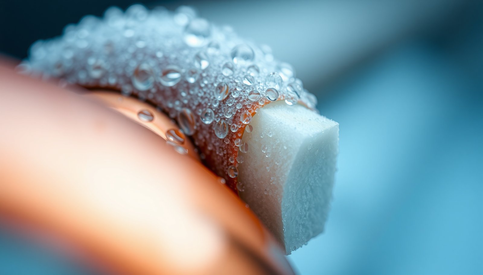 stop pipes from sweating close-up view