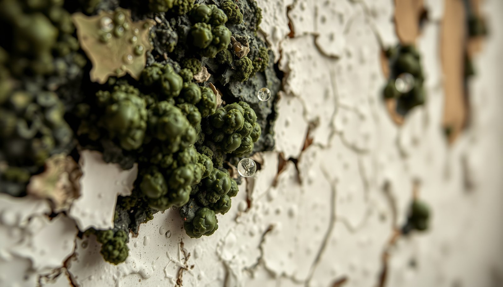 mold appearing after one year in apartment close-up view