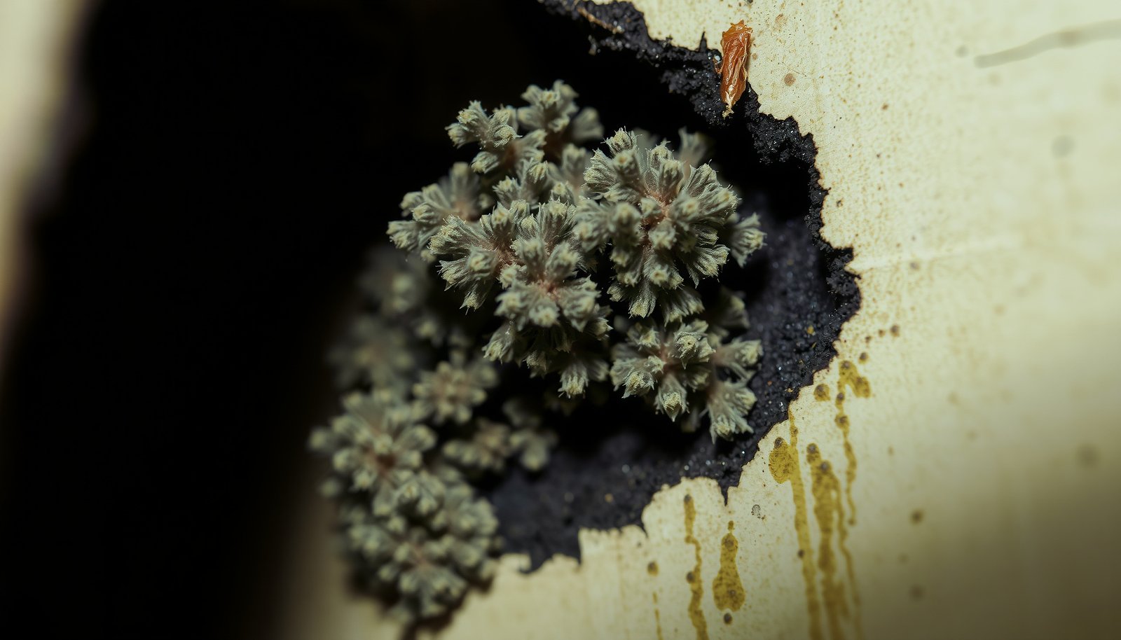 moldy smell in bathroom with no visible mold close-up view