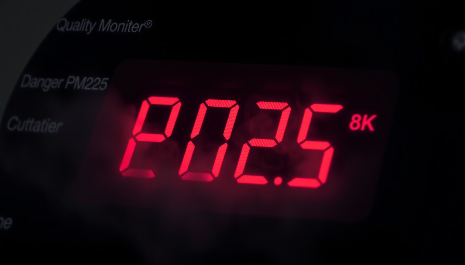 PM2.5 levels when cooking close-up view
