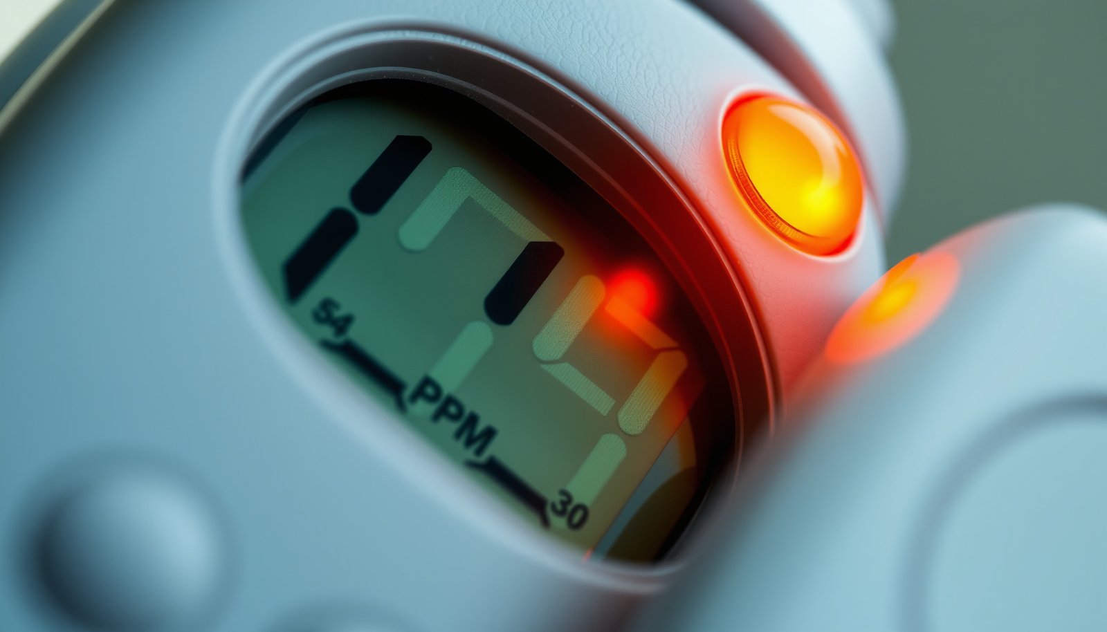 safe CO2 levels at home close-up view