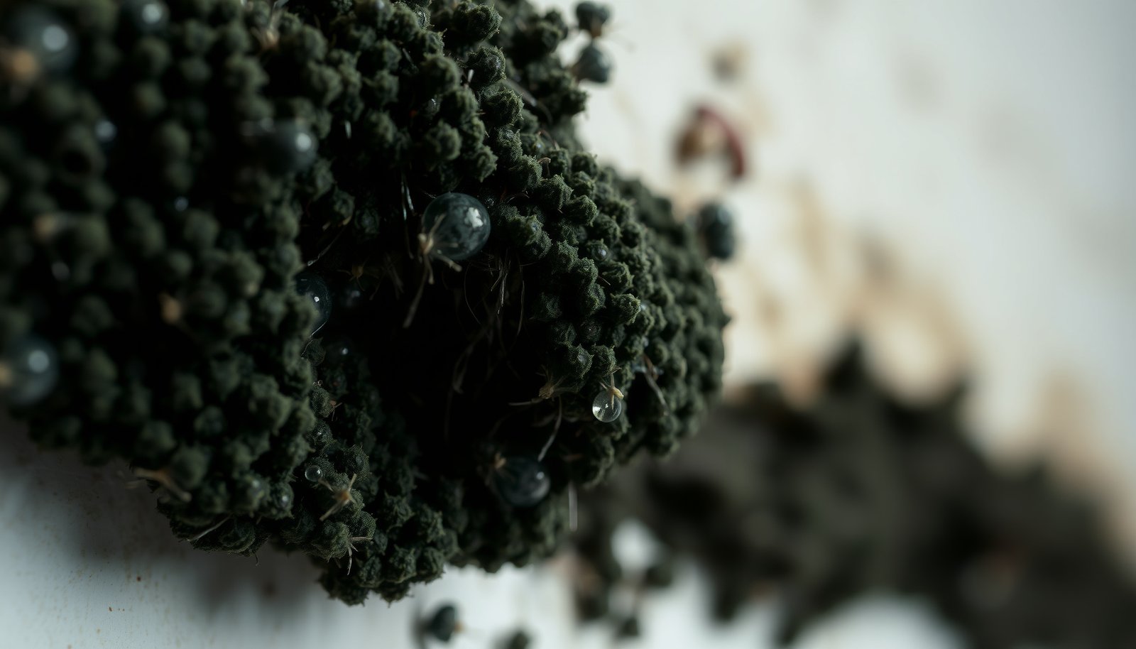 black mold more common indoors close-up view