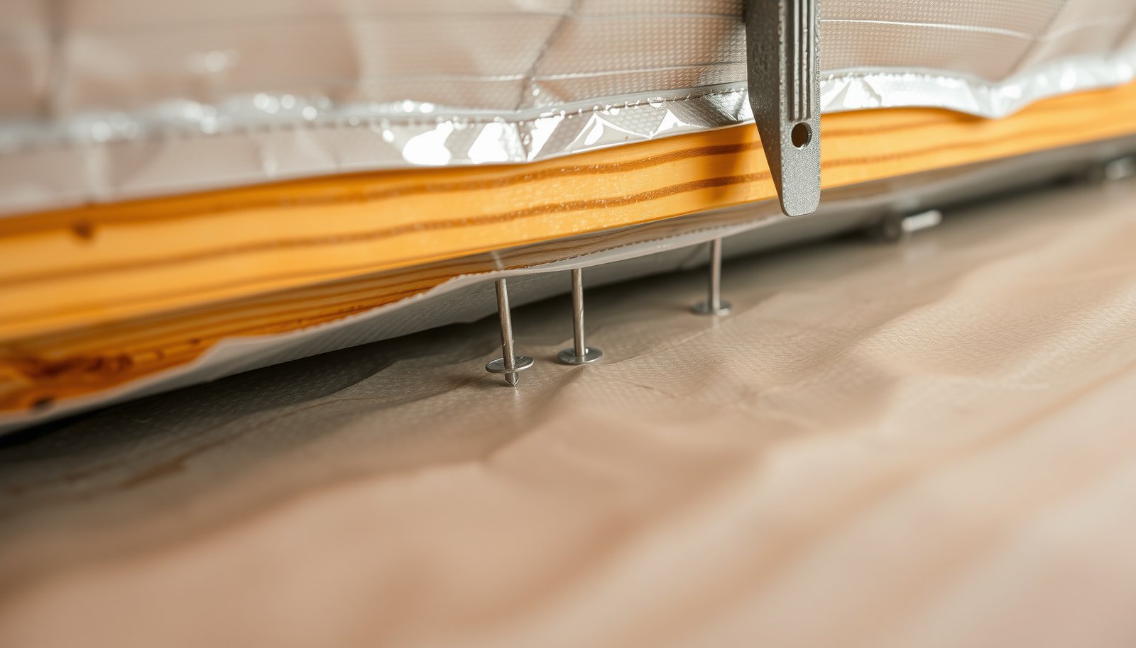 vapor barrier in manufactured home close-up view