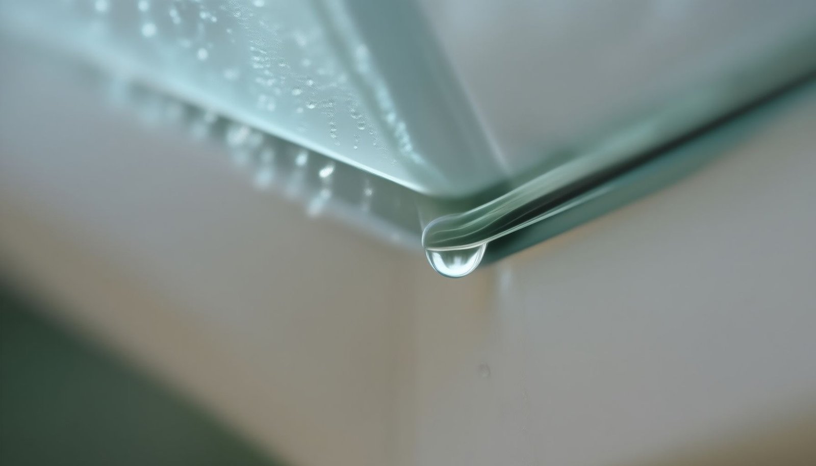 sunroom condensation close-up view